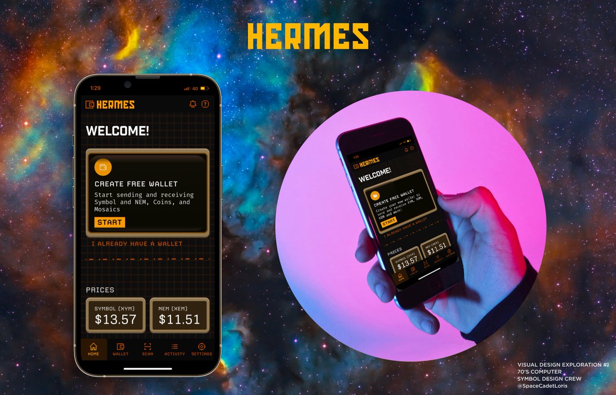 SpaceCadetLoris's tweet photo. Visual Design Exploration #1 for future #Hermes #symbol wallet. https://t.co/mmTvASxrVm