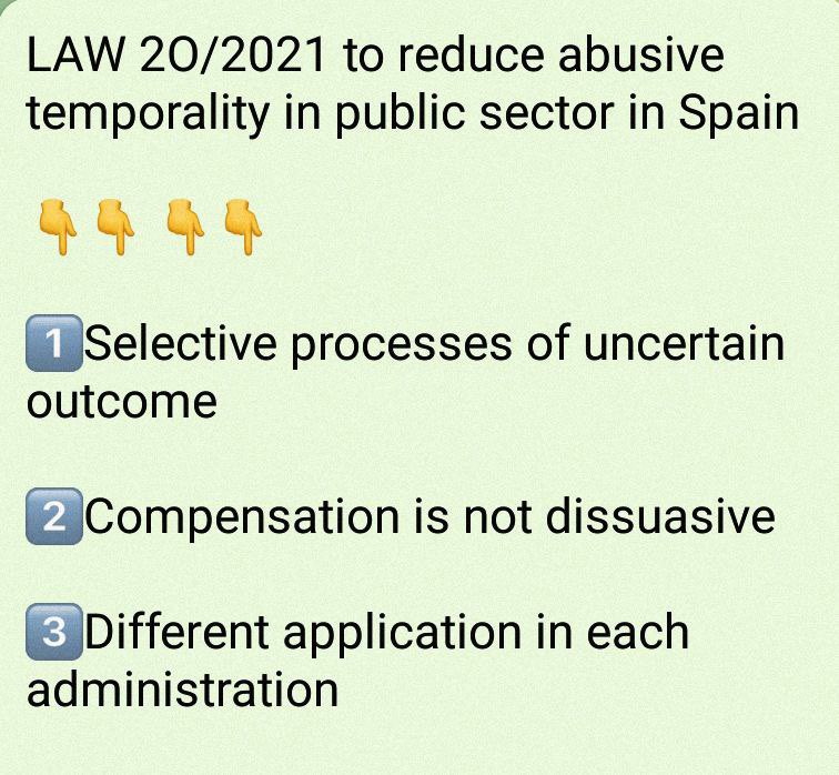 🇪🇺<a href="/NicolasSchmitEU/">Nicolas SCHMIT</a> <a href="/LourdesArastey/">L.Arastey</a> It has been approved to keep petition 0774/2021 open pending the evaluation of the European Commission ⛔The law to reduce abusive temporality in public sector IN SPAIN DOES NOT COMPLY WITH EUROPEAN REGULATIONS #NoLey20_2021