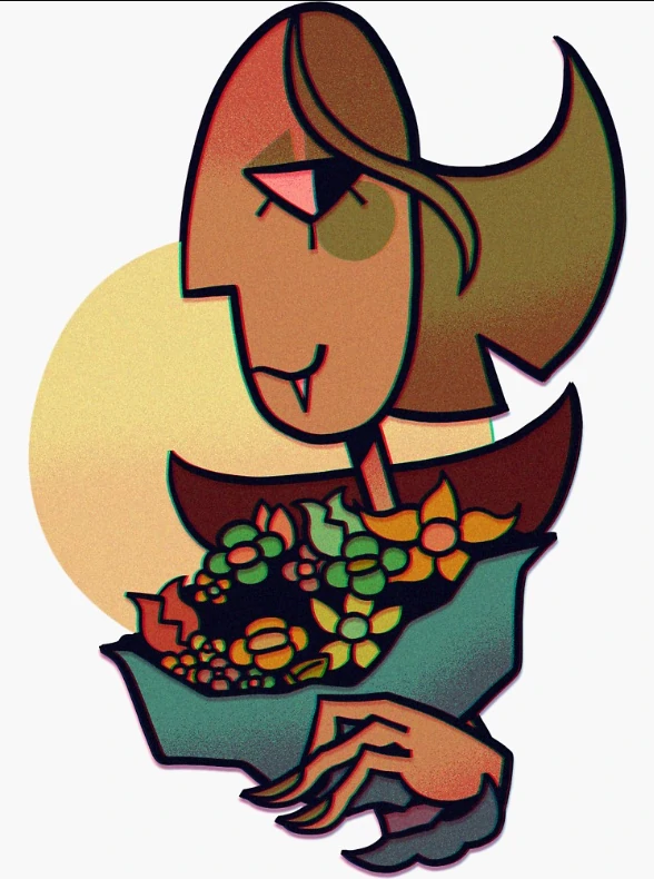 flowerloverotd's tweet photo. today's first florist otd is... Trencil Varnnia from Smile For Me! ( he / it / fang /bat / plant / floral / 🩸/ 🌸 ) [canon he / him, hc neos] https://t.co/9JW6r72yEl