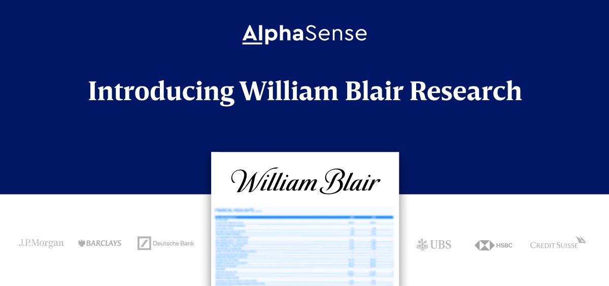 AlphaSenseInc's tweet photo. 🎉🥳We're thrilled to announce that @WilliamBlair's award-winning research is now available on the AlphaSense platform through our our exclusive aftermarket research product, Wall Street Insights®. 

Learn more: https://t.co/59MxErlikF https://t.co/mFvbdG0XdD