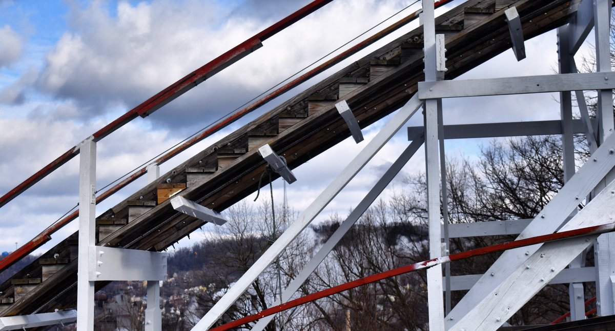 Kenny_Kangaroo's tweet photo. #MondayMotivation You asked for it - the Thunderbolt looks amazing! Can’t wait to see the finished look, including the ride’s signature cherry red railings, this spring! ⚡️ https://t.co/cge66bJ2qv