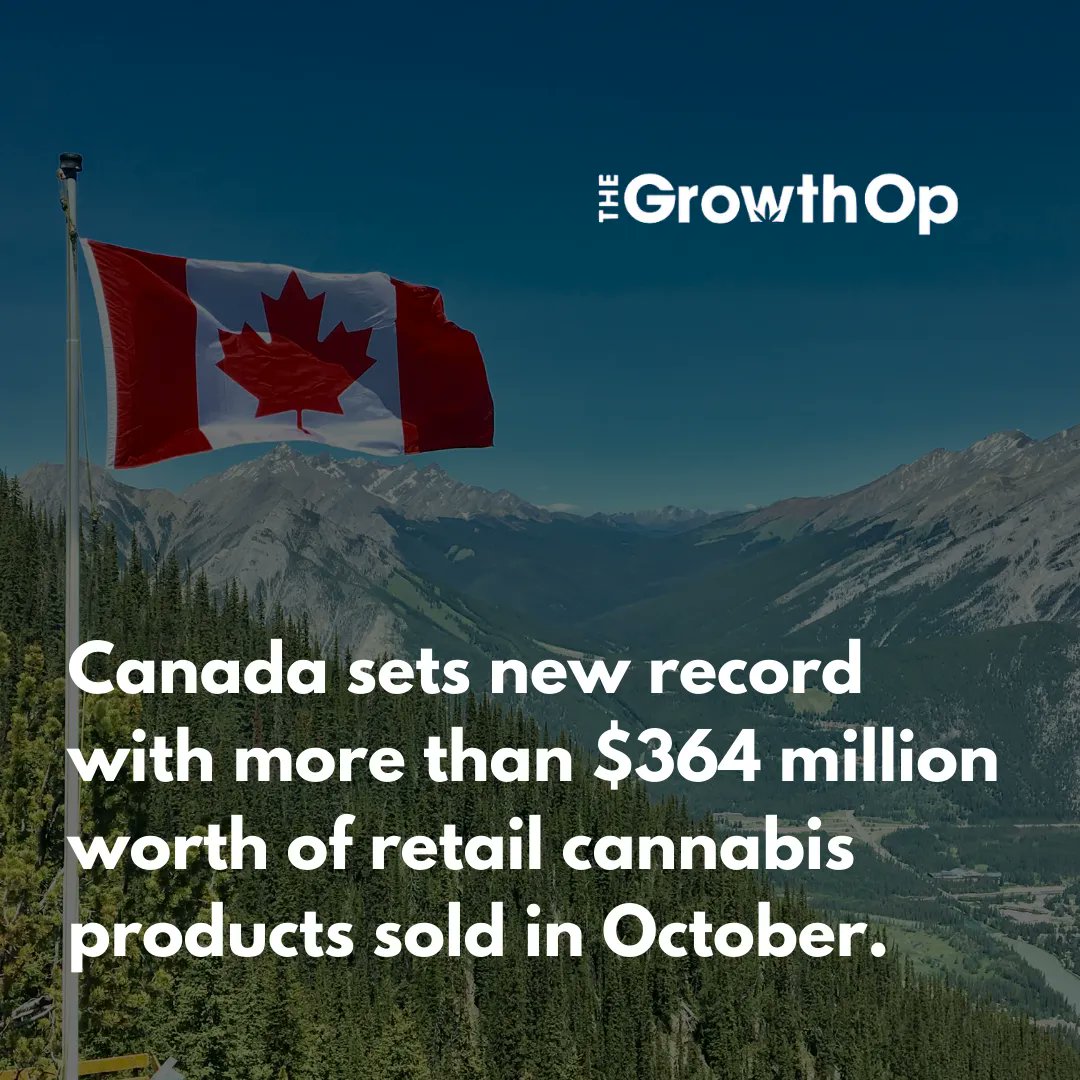The Growth Op shares details on how Canada set the new record with more than $364 million worth of retail cannabis products sold in October! 
Check out the full article here: buff.ly/3GeJXY8
...
#CannabisCanada #CannaTourism #OntarioCannabis #CannabisCulture
