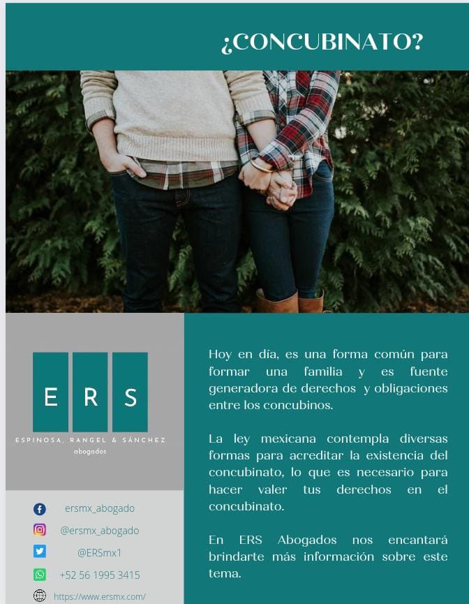 ERSmx1's tweet photo. ¿Deseas conocer más o tienes dudas sobre el concubinato?

Contáctanos en nuestras redes sociales o vía WhatsApp, para nosotros será un placer poder ayudarte.  #concubinato #ersmx #abogados #CDMX https://t.co/JBLXyecZ4n
