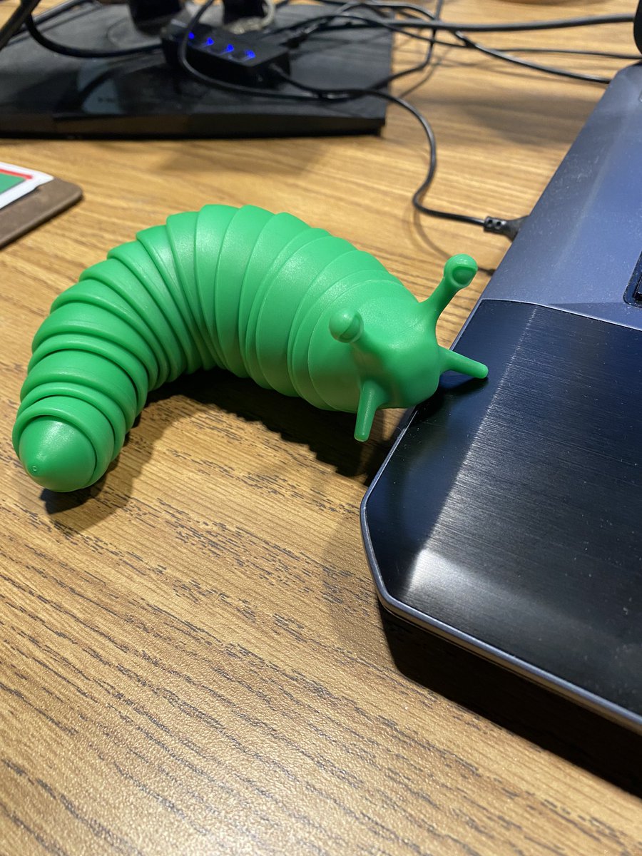 A friend at work gave me a fidget slug! I think he’s cute! He needs a name, though.