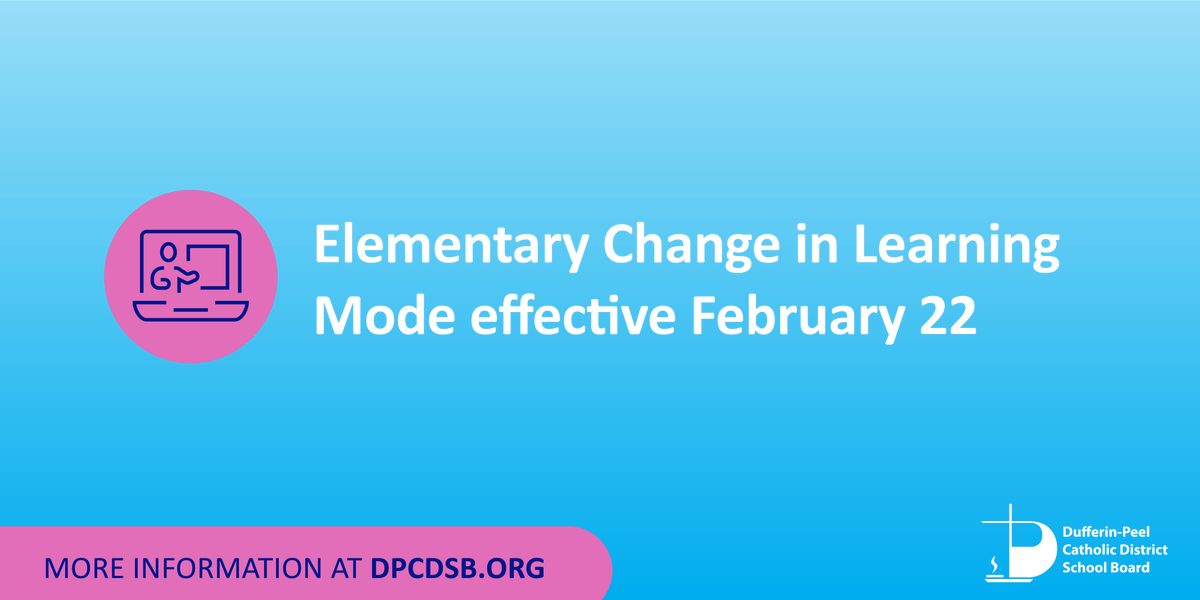 📢Information for parents/guardians of elementary students:

Students have the opportunity to change learning modes (from in-person to remote, or from remote to in-person) for the remainder of the school year.

➡More information on options available: ow.ly/Zkf550HrbxC