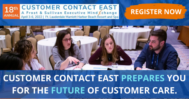 Frost_CC's tweet photo. Embrace a new era in #customer and agent experience at the 18th Annual Customer Contact East: A Frost &amp; Sullivan Executive MindXchange. Join us in Florida April 3-6, 2022! #FrostCC #customercontact #customerservice #liveevents https://t.co/lzlDVsoSaR https://t.co/7mKK78Dy2D