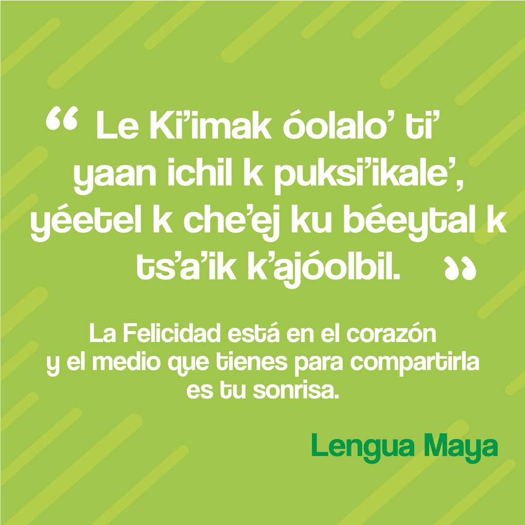 “La felicidad está en el corazón y el medio que tienes para compartirla es la sonrisa”

¡Buen inicio de semana para todas y todos!
#maya #BuenLunes