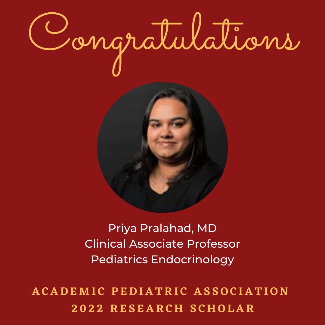 Congratulations @PriyaPrahalad - chosen as Academic Peds Association 2022 Research Scholar! #stanfordpeds #stanfordpedsendo #academicpeds #researchscholar