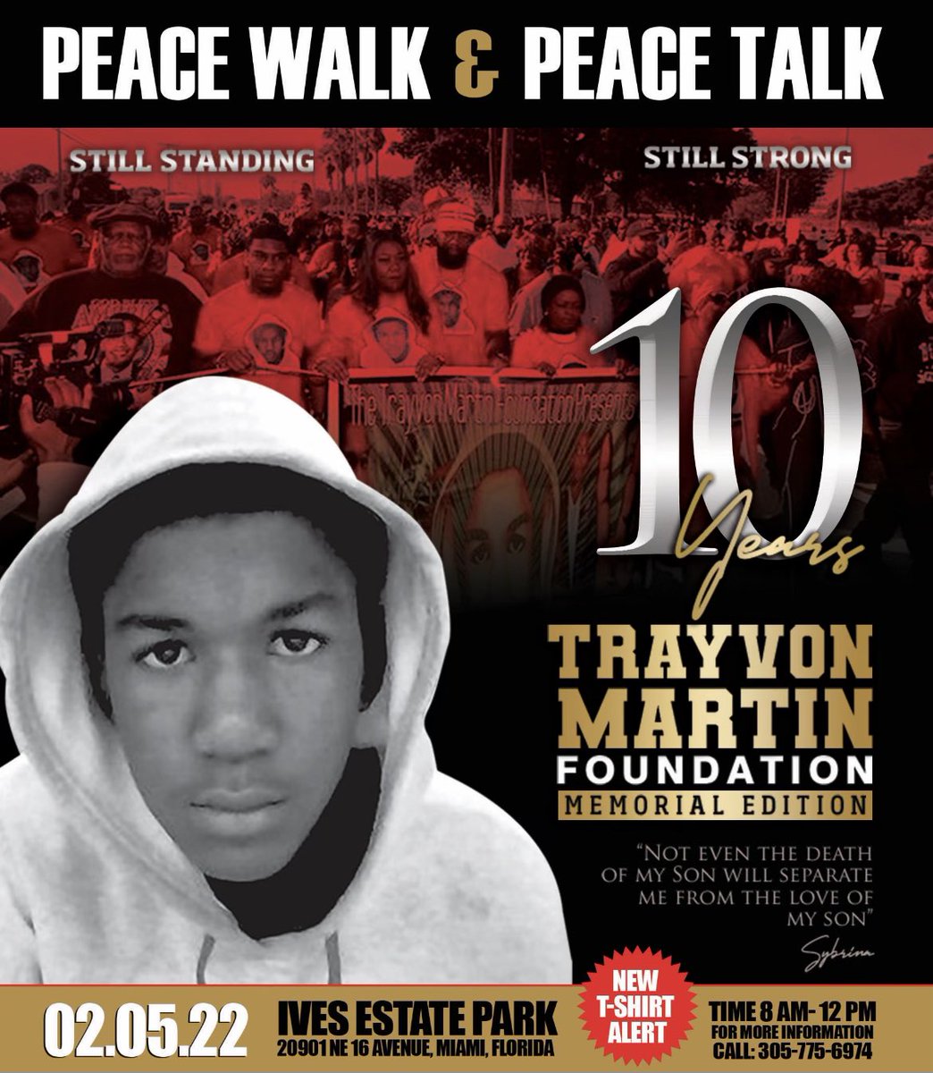 SybrinaFulton's tweet photo. It’s been 10 years since my Sun/Son was shot &amp; killed. Thank you for your love &amp; support. Please join me to celebrate #TrayvonMartin 27th Heavenly Birthday on February 5 &amp; to commenmerate our 10th year since the we established the https://t.co/6ZT2FYmxTp
Hope to see you there 😍 https://t.co/Lc4SP3AdxU