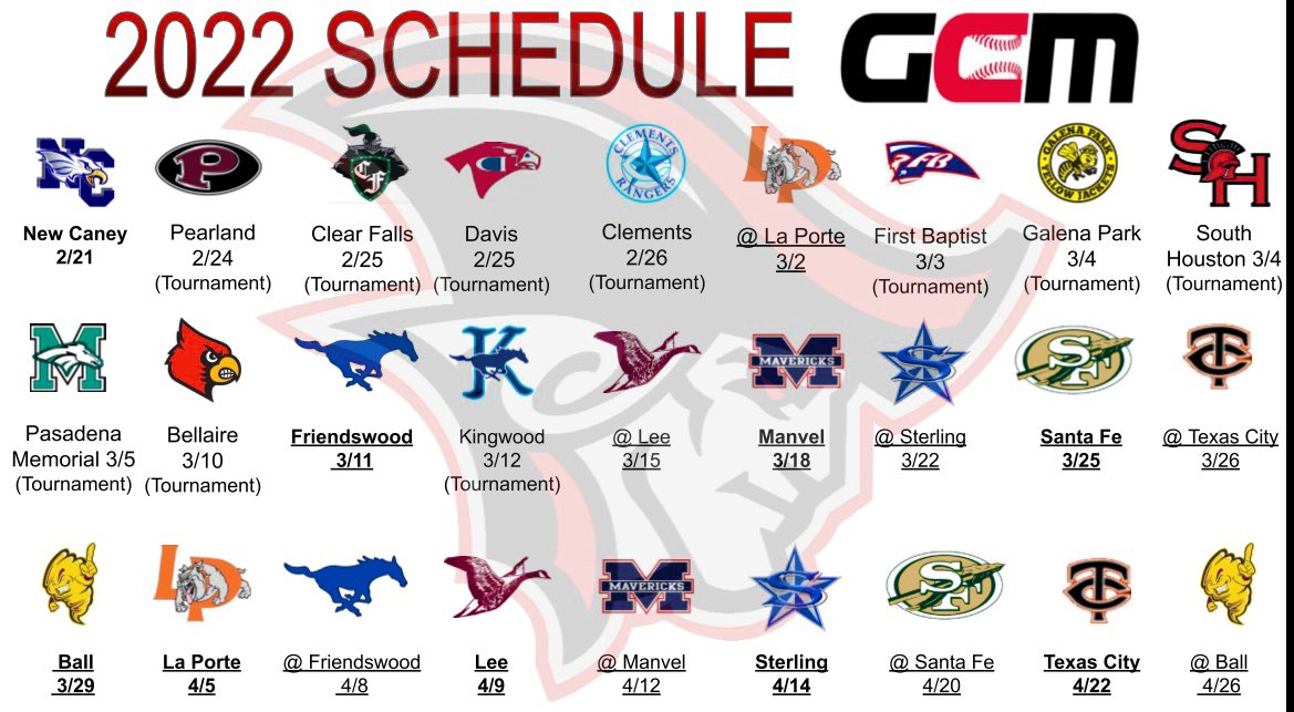 BaseballGcm's tweet photo. Here is your Varsity Baseball schedule for this year! https://t.co/tbEj7sLykL