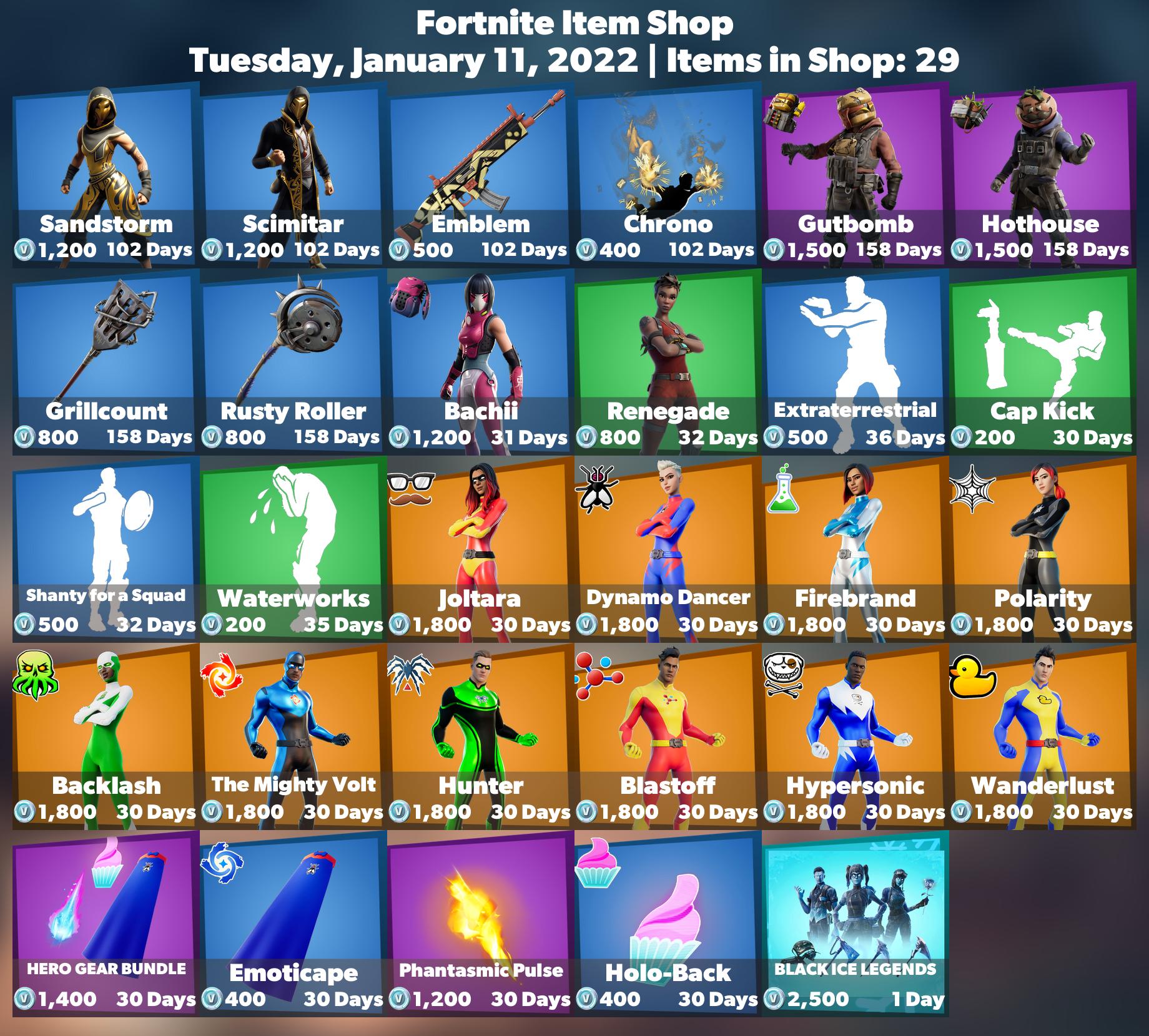 iFireMonkey on X: 🛒 #Fortnite Item Shop ⏰ Tuesday, January 11