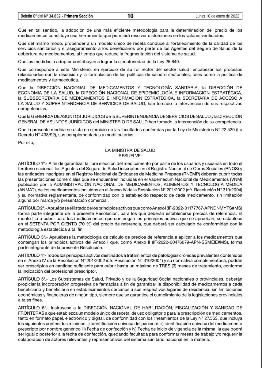 nataliasmessina's tweet photo. 💊POLITICA DE MEDICAMENTOS: PRESCRIPCIÓN POR GENÉRICO Y PRECIOS DE REFERENCIA  

Comparto Resolución 27/2022 del MINISTERIO DE SALUD DE LA NACIÓN publicada en el día de la fecha en el B.O. 

https://t.co/767jadlAdn https://t.co/bmjR6WGzTH