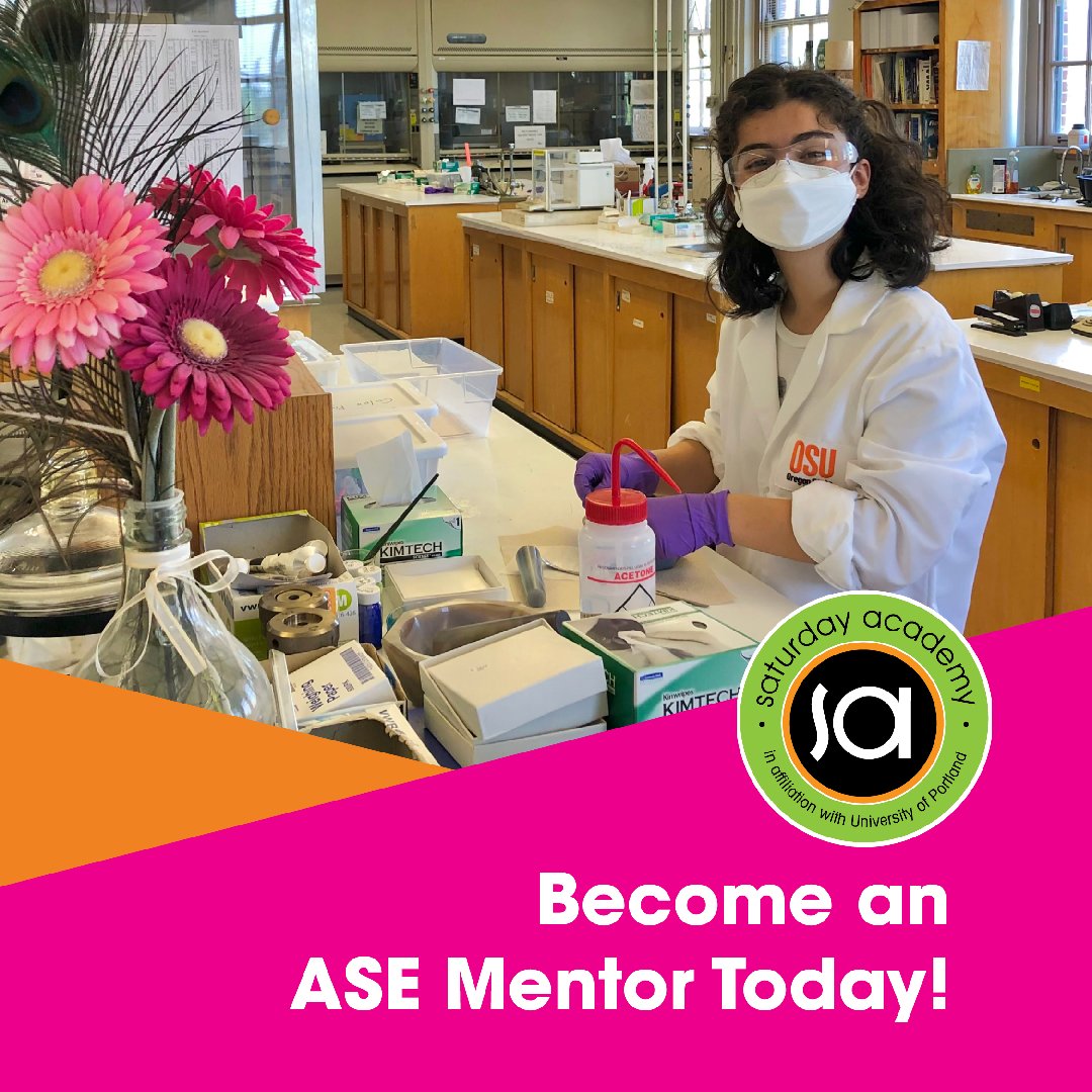 saturdayacademy's tweet photo. If you’re still interested in mentoring for ASE this summer, it’s not too late! Become a mentor today. To learn more, visit our website - https://t.co/3gbjSifDil https://t.co/dUhe9KY7g5