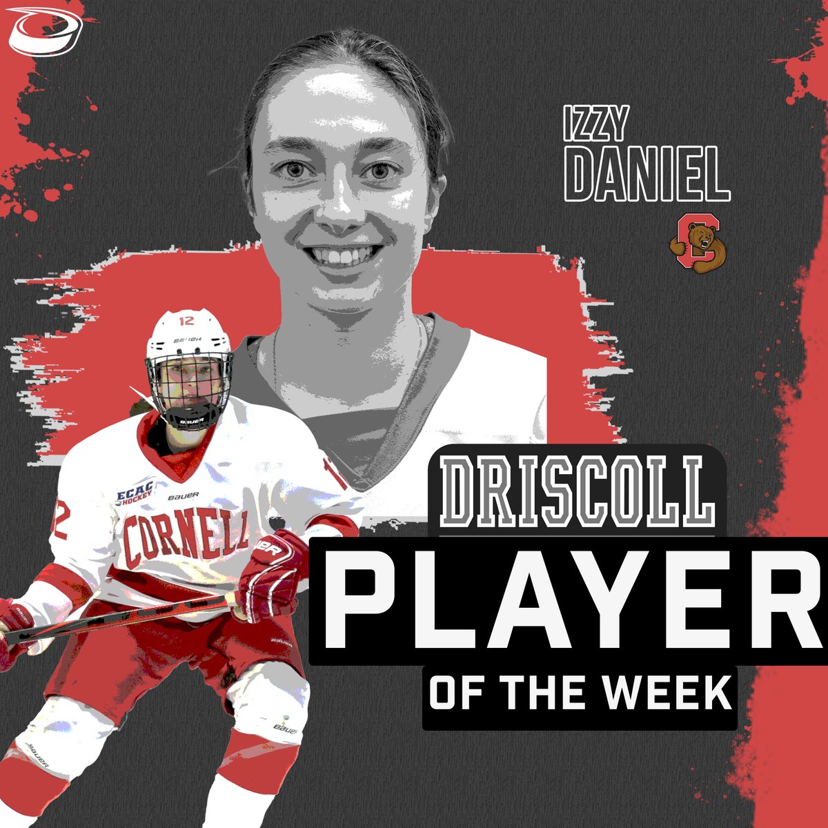 PLAYER OF THE WEEK  🏅

Izzy Daniel was 🔑 in <a href="/CornellWHockey/">Cornell Women's Ice Hockey</a> 's win over Dartmouth on Saturday, recording her fourth multi-point outing of the season with a 3️⃣ point (1-2) game.

Powered by <a href="/driscoll_hockey/">Driscoll Skating & Skills</a> 🏒
