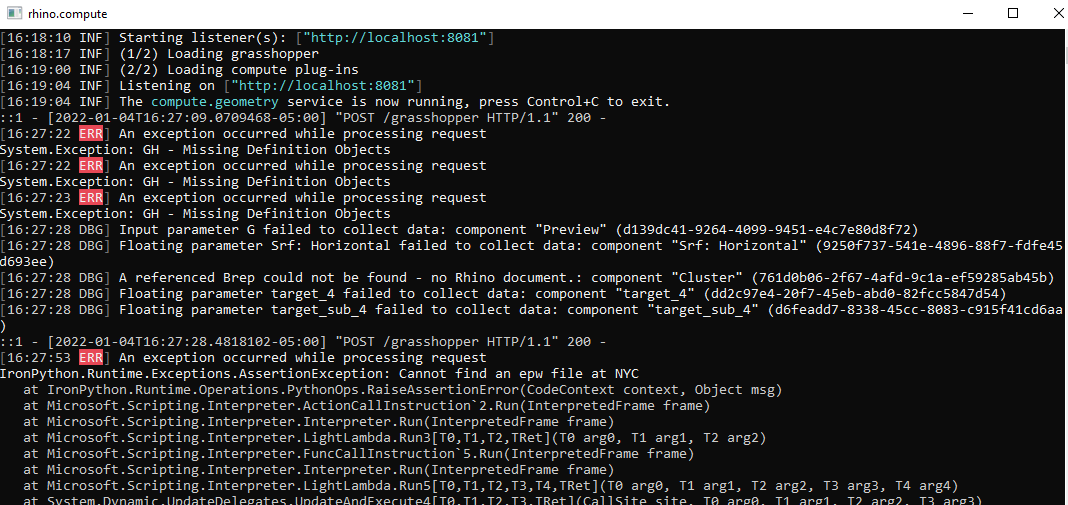 (1/2) Rhino.Compute is helping us expand the role of analysis within our practice! One Challenge? How to improve the debugging process for complex scripts running headless...
