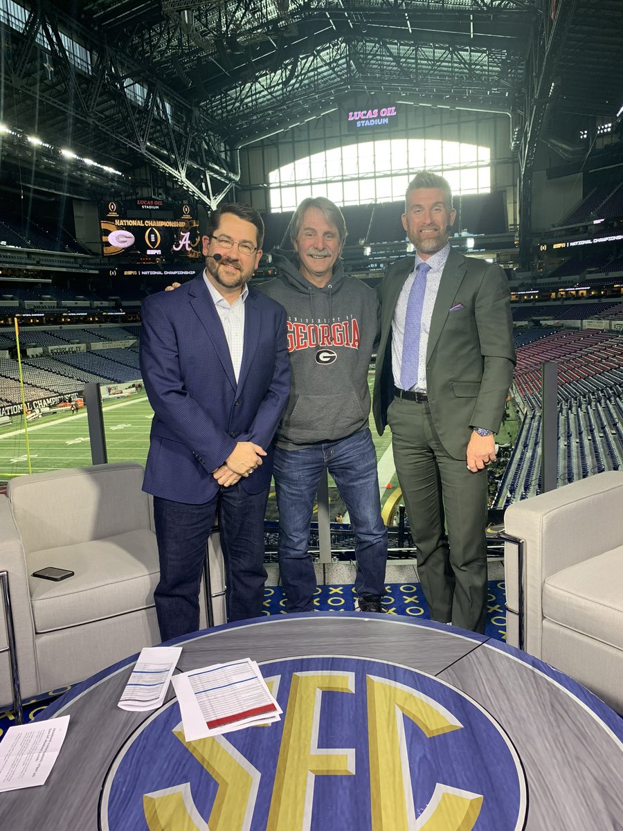 Having a blast here in Indy. Was lucky enough to talk <a href="/UGAAthletics/">Georgia Bulldogs</a> with <a href="/MartySmithESPN/">Marty Smith</a> and <a href="/ESPNMcGee/">Ryan McGee</a> on the <a href="/SECNetwork/">SEC Network</a>. Let’s go DAWGS!!!
