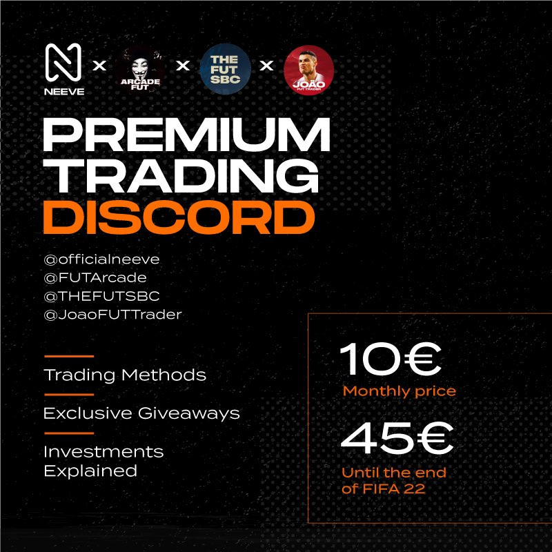 🚨I don't do this often but...🚨

I'll giveaway ONE (1) spot for my Premium Discord together with Arcade, TheFUTSBC and João!

It will be very simple, follow these steps:

✅Follow <a href="/officialneeve/">Gusτavo Aroso</a> 
🔄Retweet this post

If I get to 2,000 followers, I'll make it TWO (2) spots! 
🔥🔥