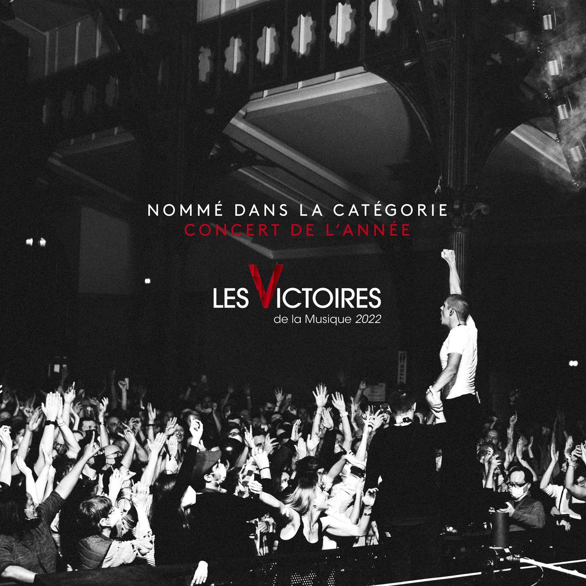 J’y crois pas 😭😳❤️
Je suis nommé dans la catégorie « Concert de l’année »
Tu pourras voter pour l’hyper tour sur le site des Victoires de la musique (on peut voter 1 fois par jour jusqu’à la cérémonie.)
 je ne vous remercierai jamais assez. À 6 dans un camion, quelle FOLIE 🥳
