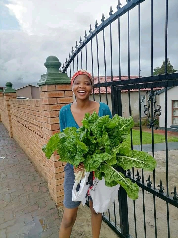 Keke Mthathi from King Williams Town (Ginsburg) &amp; she's selling spinach for only R12 fresh from the garden. Contact 073 4843 771 for directions. Please retweet for awareness thank you 🙏♥️.