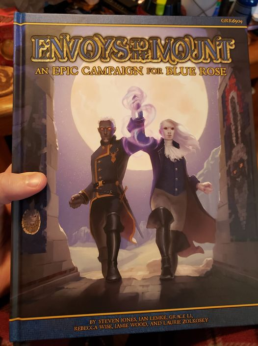 GM_Jonesy's tweet photo. A Friend shared this photo, super excited that physical copies are getting to people. Looking forward to seeing this in person myself 💙
#BlueRoseRPG, #ttrpgfamily #gaymer @GreenRoninPub https://t.co/mZr6RX6B0y