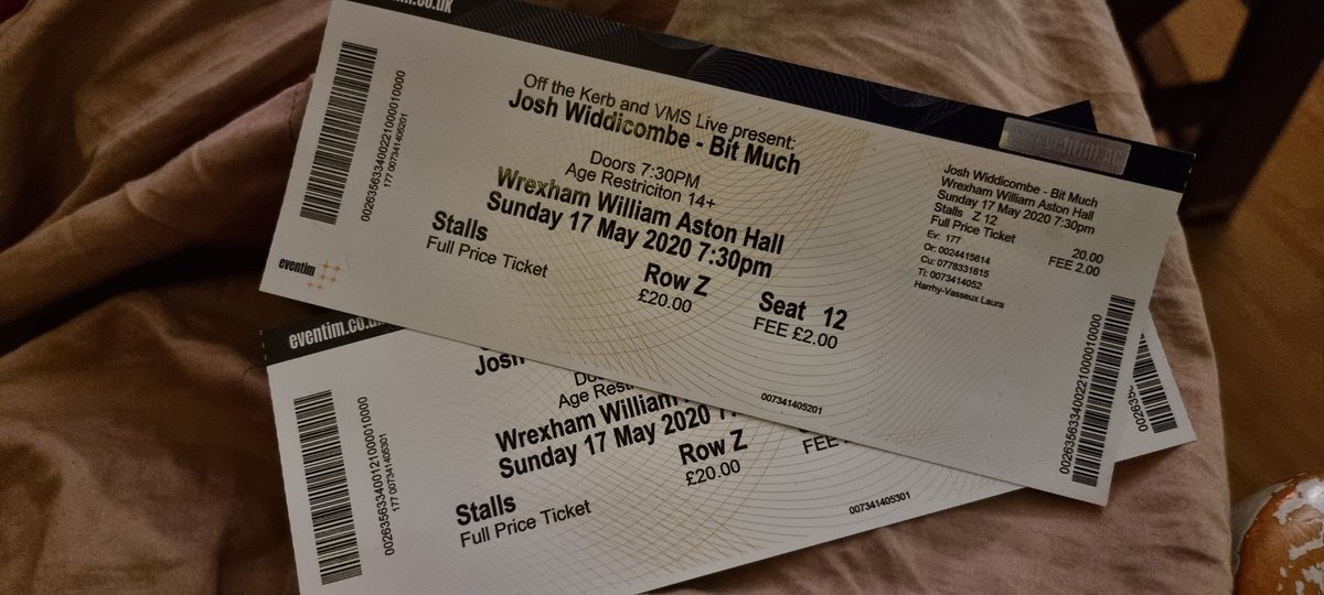 lkhlkh123's tweet photo. @joshwiddicombe my sadness is unmeasurable. I just want to come along and be amused by your relatable humour and be mildly impressed by your passing resemblance to my friend's husband, but I picked the short straw with these tickets 😭  #williamastonhall #alsobornin1983 https://t.co/uRx6wd0Mps