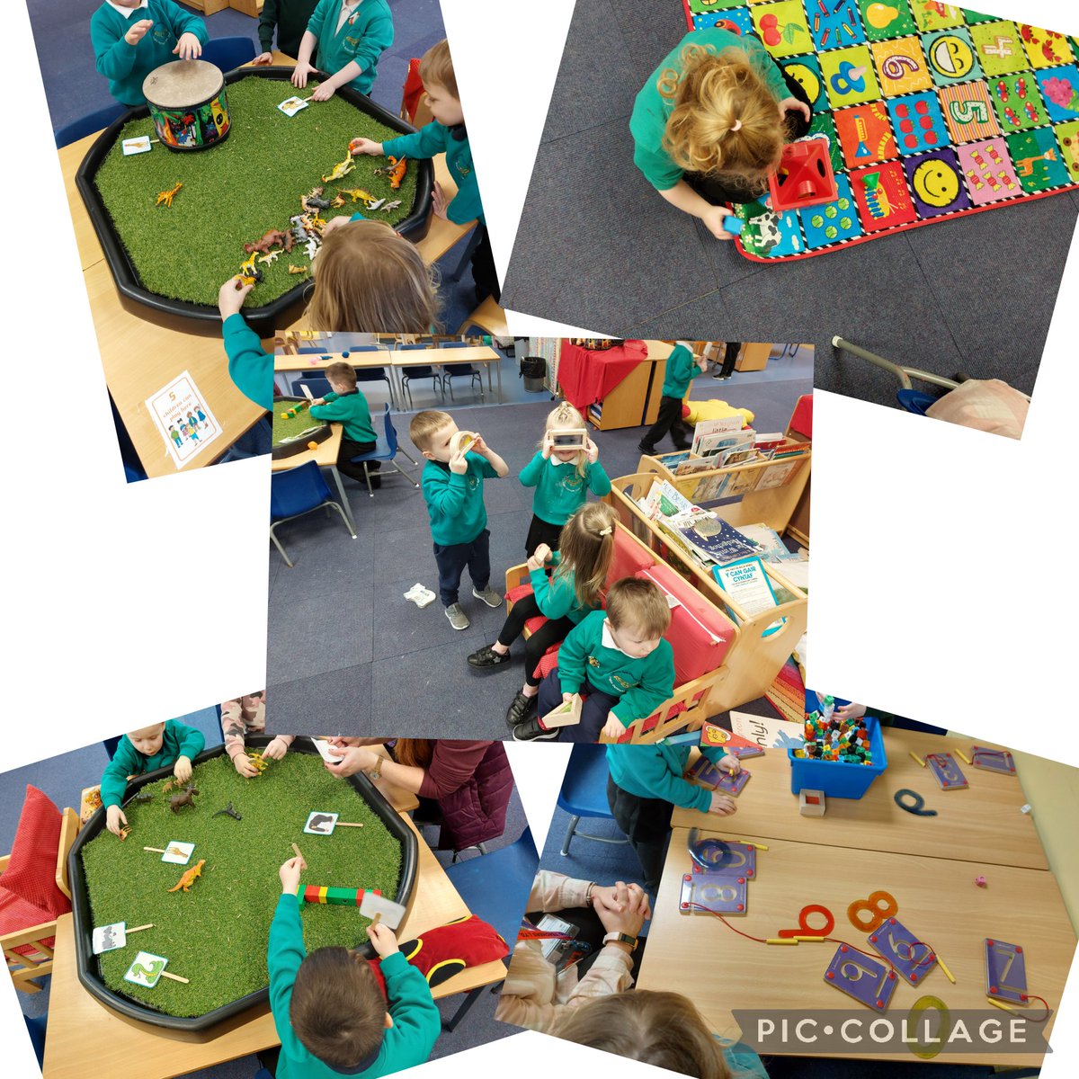 A Marvellous Monday in Nursery with a jungle small world, jungle music and a jungle safari for hidden animals. We also practiced our letters and numbers and enjoyed rainy day play outside in our puddle suits...<a href="/UNCRCArticle31/">Article 31</a> <a href="/OgmoreP/">Ogmore Vale Primary</a> #theovway