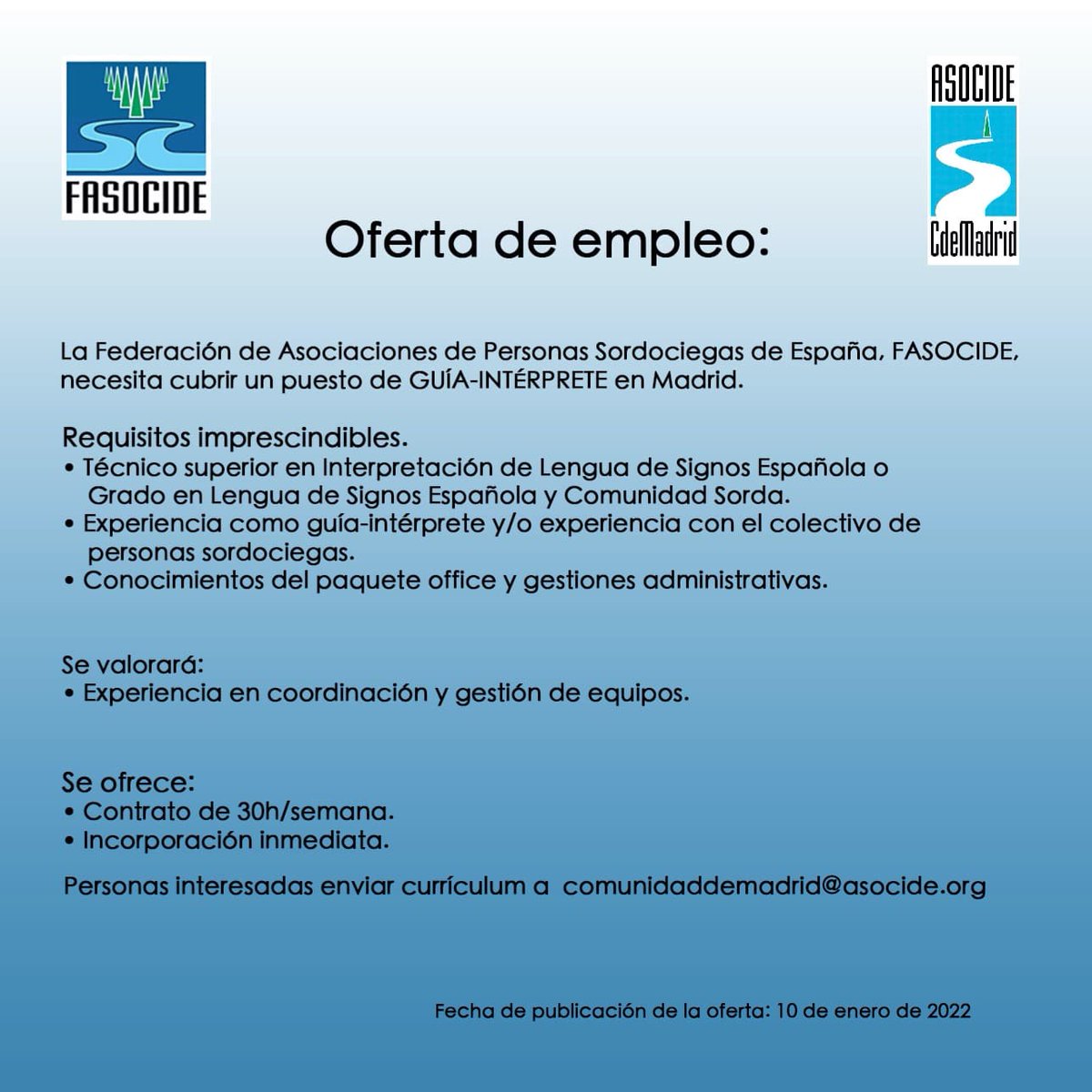 #OFERTADEEMPLEO #trabajo