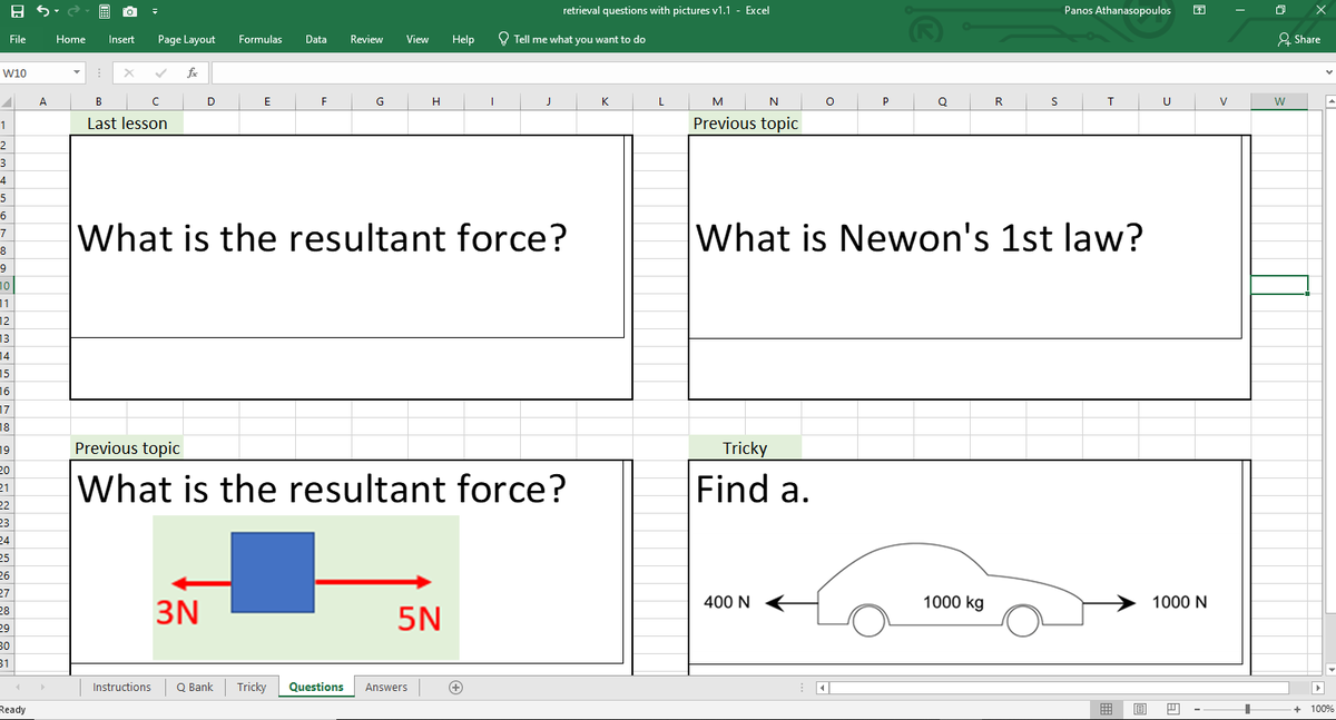 I made a thing. I am quite proud of it. Retrieval practice excel spreadsheet that supports pictures. Ideal for physics and other subjects that are picture heavy. Retrieval practice tweeps please rt and share widely. drive.google.com/uc?export=down…