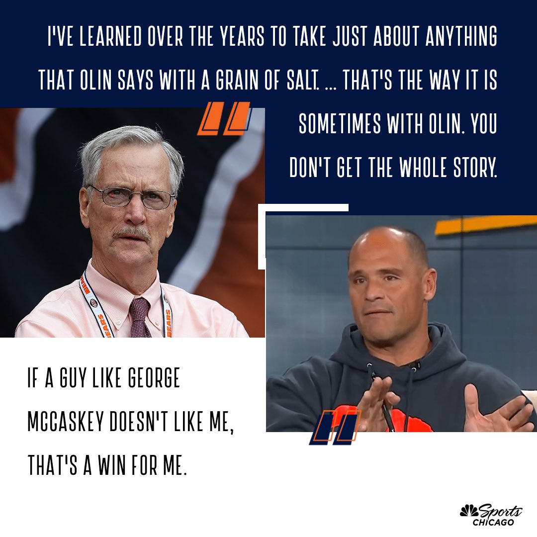 CHSN_Bears's tweet photo. George McCaskey responds to Olin Kreutz's claim that the Bears once offered him $15.00/hour to help coach the O-line 😳 (@670thescore) https://t.co/zfK96kixmF