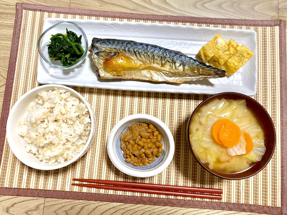 おはようございます👻 鯖の和朝食🥢