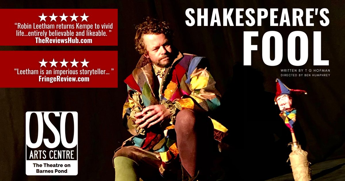 We're kicking off our new year as we mean to go on. Producing theatre. 

Our ⭐️⭐️⭐️⭐️⭐️ <a href="/edfringe/">Edinburgh Festival Fringe</a> show, Shakespeare’s Fool, is starting its 2022 at the <a href="/OSOArtsCentre/">OSO Arts Centre</a>. 21st &amp; 22nd Jan. Don't miss out! 

osoarts.org.uk/whats-on
#shakespeare #theatre #Barnes