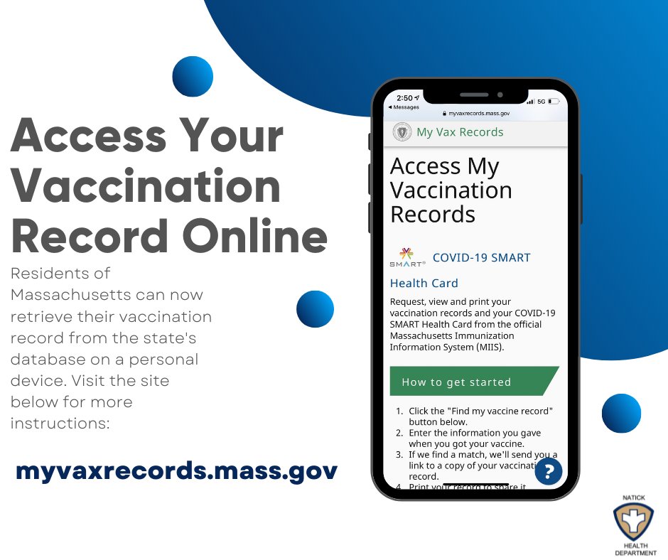 You can now access your COVID-19 vaccine record online! Learn more about how to download your vaccine records at myvaxrecords.mass.gov