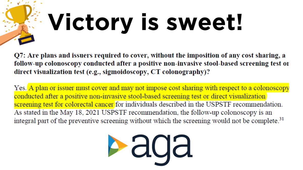 Help us spread the word - new federal guidance out of @USDOL today that plans must cover follow up colonoscopy after a positive stool test.