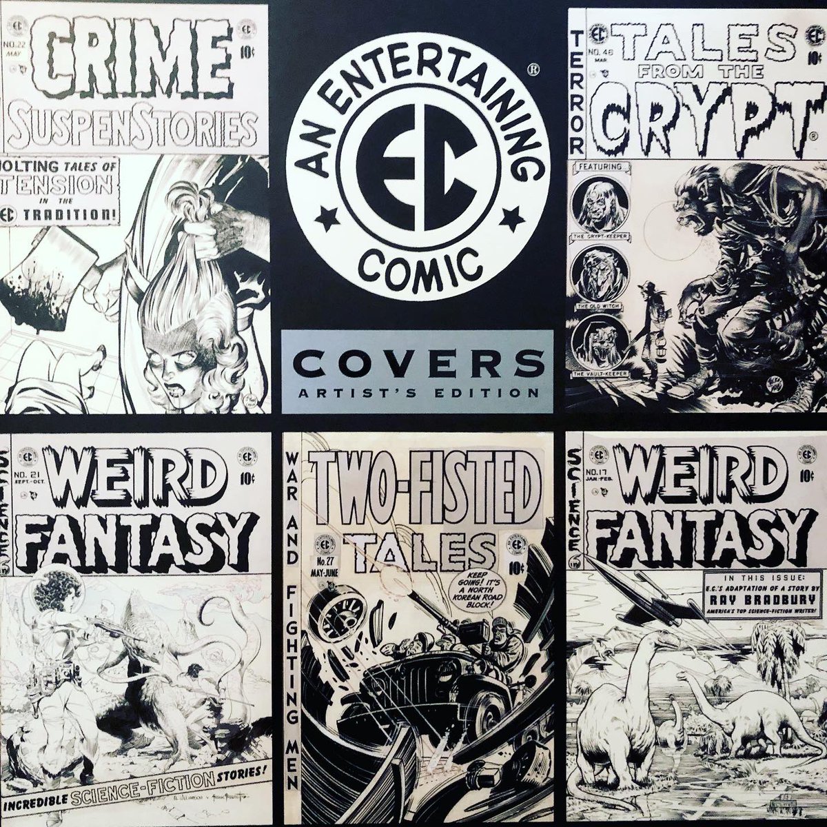 SaturdaySlasher's tweet image. Picked up @eccomics cover artist edition from @idwpublishing. I would have a hard time coming up with a better group of artists - Al Feldstein, Johnny Craig, Jack Davis, Graham Ingles, Wallace Wood, Al Williamson, and Frank Frazetta. 

#eccomics #talesfromthecrypt #thehauntoffear