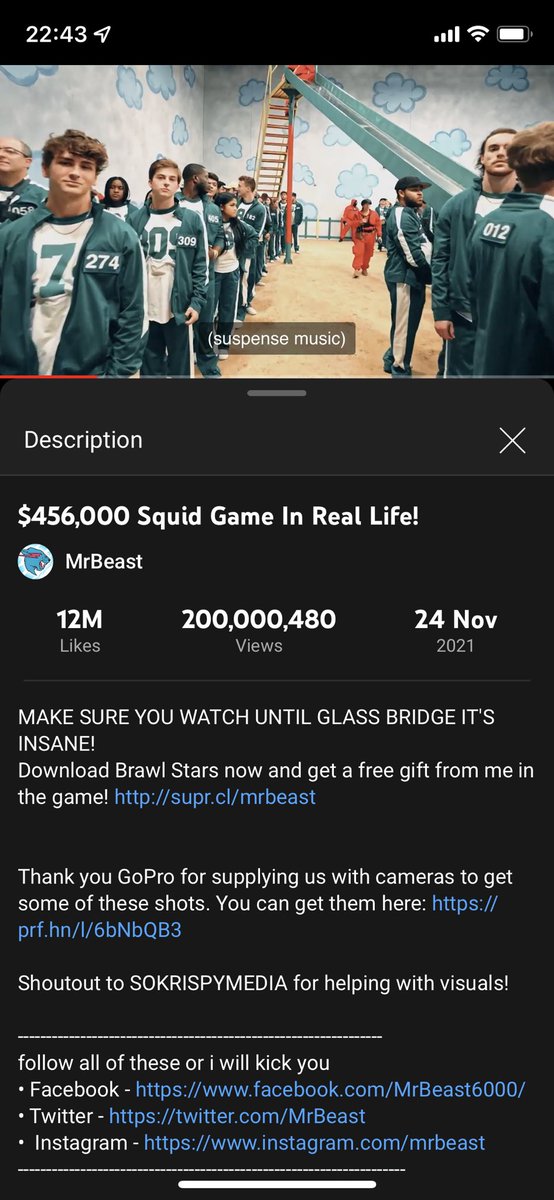 willhayes's tweet photo. Been waiting to see the moment @MrBeast hits a huge 200m view milestone in his YouTube career. I haven’t been watching too long but so pleased for you. Keep it up Jimmy and the gang! Congratulations team! https://t.co/yQLnfJm6vt
