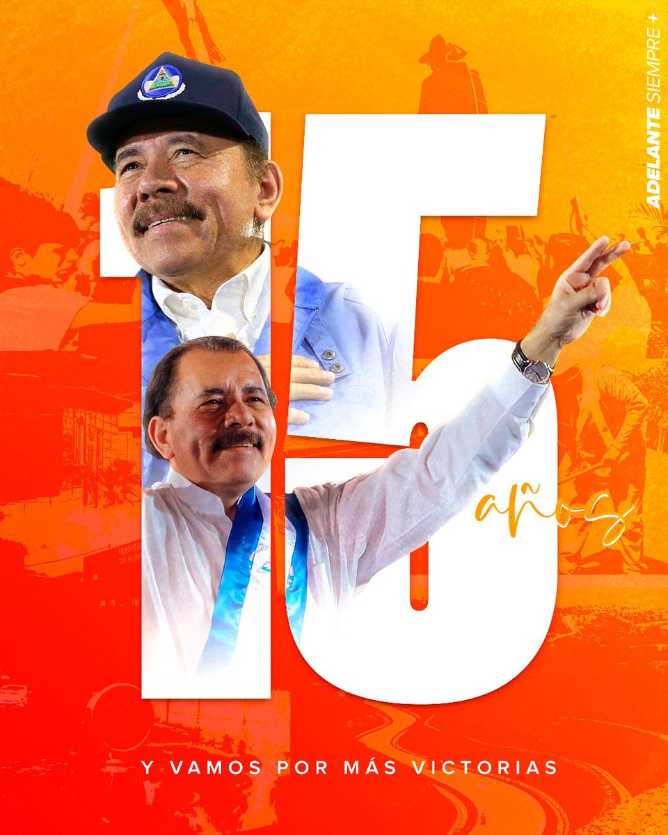#SomosPuebloPresidente| 15 años de progreso, de prosperidad, de proyectos, de programas sociales, de restitución de derechos, de paz y tranquilidad del pueblo nicaragüense, SOLO CON EL SANDINISMO.! ✊🇳🇮🔴⚫

#2022EsperanzasVictoriosas  
#10Enero