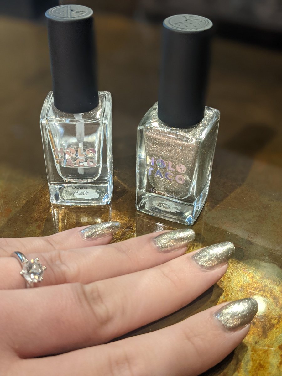 GidgetBoggs's tweet photo. @holotaco @nailogical I'm so sad to hear that Gift Receipt was in the bottom 10! I wore it on my wedding day this year, and it POPPED in all my photos! (Bridesmaids wore Mint Money to match their dresses and my nails at the same time!) https://t.co/E1BOoe6lu7