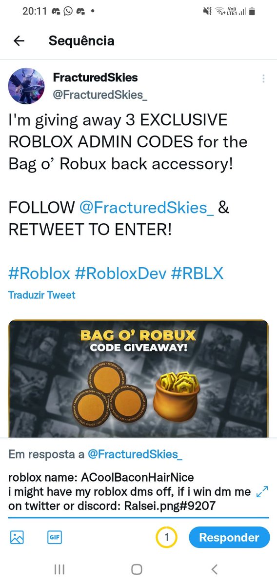 fartlek10's tweet photo. @fracturedskies i never won a roblox giveaway, that would be my very first if i would had won, i want só much that item, i thank you for being a nice admin, good luck for all :D
roblox name: ACoolBaconHairNice
i might have my roblox dms off, if i win dm me on twitter, i also followed all steps https://t.co/MH6zTJ9J39
