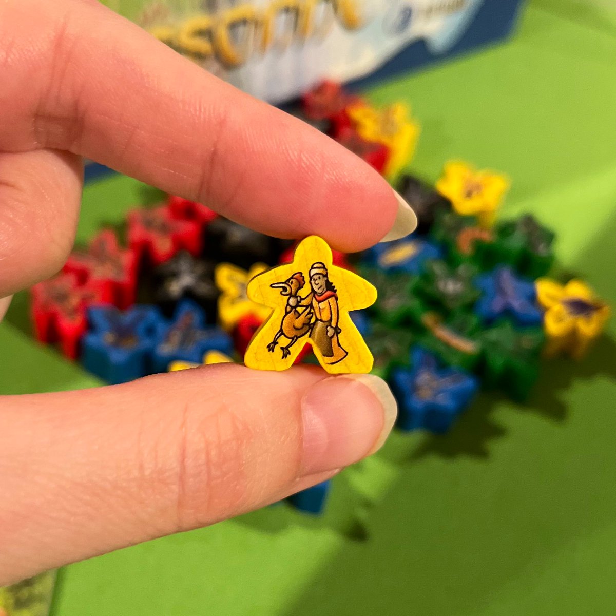 LadyKhora's tweet photo. @AverageMeeple @BoardGameGeek New favorite #Carsassonne Meeple. #BoatSnack https://t.co/1YZOxteqKX