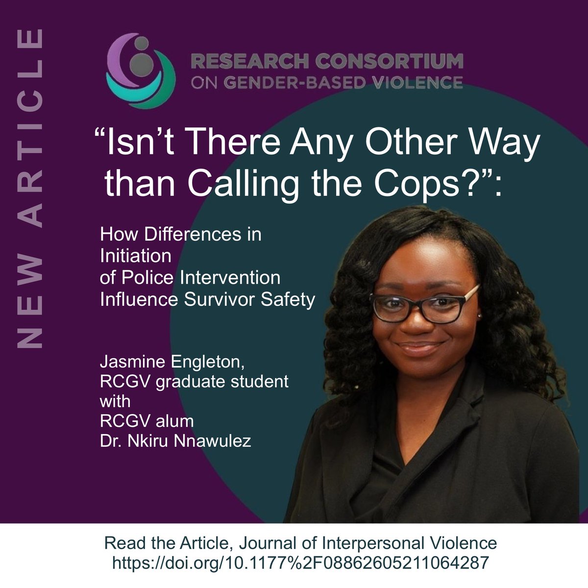 RCGVmsu's tweet photo. “The purpose of this qualitative study was to explore survivors’ perspectives on … police intervention, specifically how variations in initiation, quality of engagement, and arrest influence survivors’ safety.” #arrestanddv #ipvresearch #enddv #advocate #DomesticViolence https://t.co/YNw4sBAvct