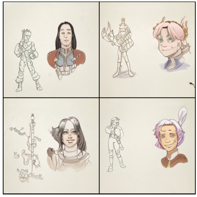 In the stream today @blargenswarg  posted these AI generated character made by feeding my RPG commissions into the Looking Glass AI by @ai_curio 

They are high art and I will soon be obsolete 