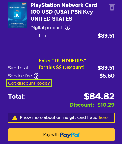 PSN Card Codes, Buy PlayStation Gift Card $50 (USD) (USA)