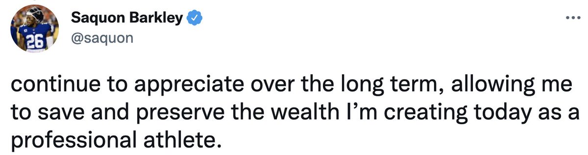 Saquon Barkley understands the purpose of #Bitcoin