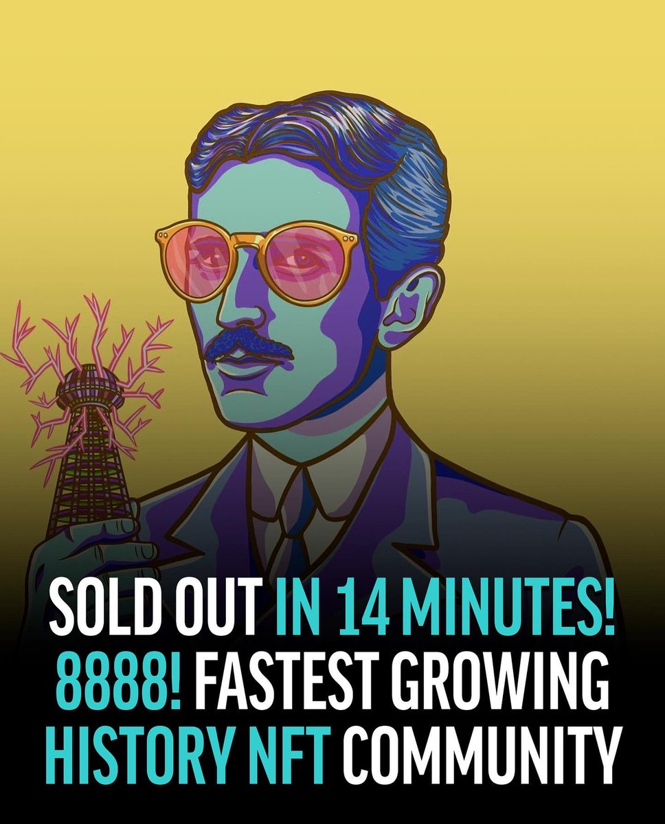 We sold out in 14 minutes! We are the fastest growing History NFT community! Thank You to everyone for making this the most amazing community in the NFT space. 

Thank you to all our admins, mods and our team for all the hard work! We did it! 

#wemadehistory