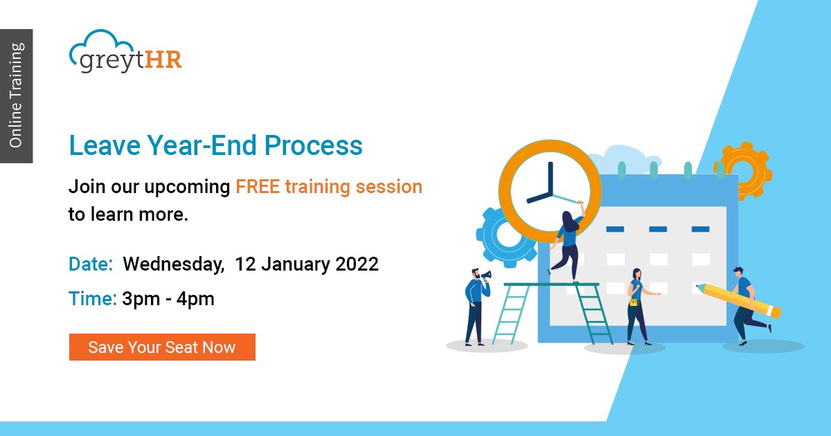 greythr2's tweet photo. Automate &amp; Simplify your Leave Year-End process with greytHR.

Join our FREE Training Session on 12 January, Wednesday at 3:00 PM, to learn more.

Register Here: https://t.co/MEZItGCMLD https://t.co/jOjkBX1cpe