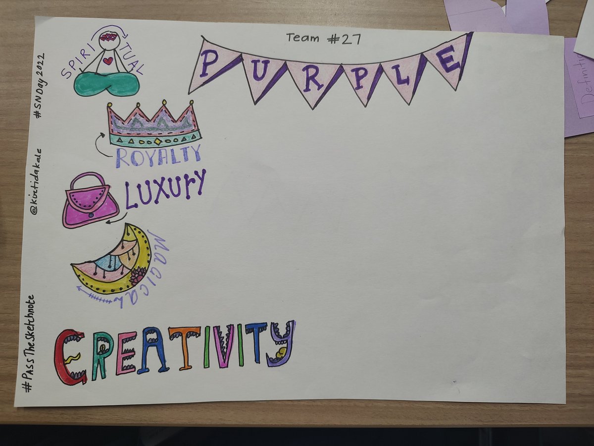 #snday2022 #PassTheSketchnote 

Initiator for Team #27...  My take on colour...PURPLE! 

@IcebergVisual @markbrittmusic1 @MrsMeganKozar 
@carrie_baughcum @mospillman