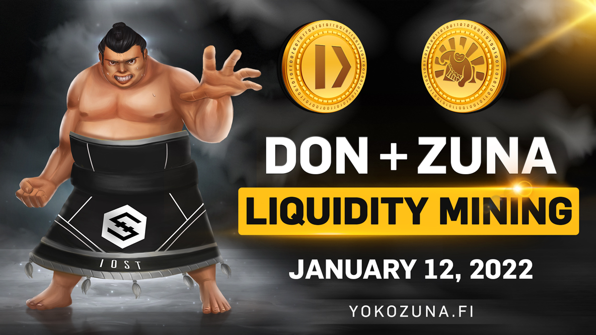 yokozunafinance's tweet photo. Excited to announce @YokozunaFinance &amp; @DonnieFinance reciprocal listings beginning Wednesday, January 12th - 09:00 AM Seoul/Tokyo time

We’ll introduce a ZUNA_DON Liquidity Pool Vault to earn ZUNA at https://t.co/4Y4PlQrNJP

@iost_official
 @iostoken_jp

#IOST #ZUNA #DON #DEFI https://t.co/mnb4j2Z5NW