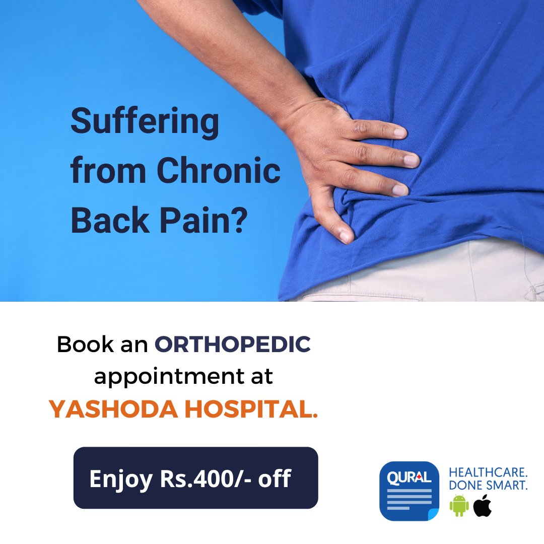 MyQural's tweet photo. Are you suffering from back pain. Book an Orthopedic Appointment at any Yashoda Hospital outlet in Hyderabad with Qural and get Rs.400 off*! Call 1800 08 1008 or request on WhatsApp: https://t.co/GzeUZwbJrt

#backpain  #orthopedic #Hyderabad 
*conditions apply https://t.co/DjxqukH8SM