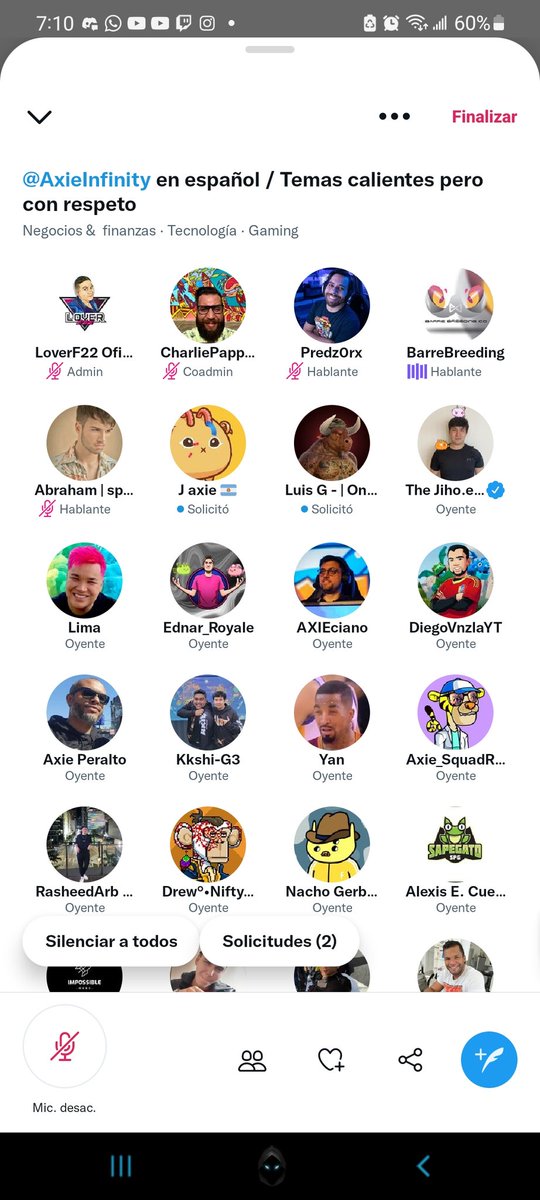 LoverF22.eth 🇻🇪🇺🇲 ⟠ 🦇🔊 (@l0verf22) on Twitter photo Hoy debatiendo un poco de manera sana y amena en nuestro espacio de <a href="/AxieInfinity/">Axie Infinity</a> en español y no llego invitado sorpresa papá <a href="/Jihoz_Axie/">Jihoz.ron</a> nuevamente diciendo presente en nuestra comunidad hispanohablantes. Gracias a todos los presentes <a href="/Kkshig3/">Kkshi.ETH 🐻⛓️$WANAKA FOR THE WIN</a> <a href="/FernandaDixon3/">Fernanda Dixon</a> <a href="/charliepappas_/">CharliePappas</a> Hoy debatiendo un poco de manera sana y amena en nuestro espacio de <a href="/AxieInfinity/">Axie Infinity</a> en español y no llego invitado sorpresa papá <a href="/Jihoz_Axie/">Jihoz.ron</a> nuevamente diciendo presente en nuestra comunidad hispanohablantes. Gracias a todos los presentes <a href="/Kkshig3/">Kkshi.ETH 🐻⛓️$WANAKA FOR THE WIN</a> <a href="/FernandaDixon3/">Fernanda Dixon</a> <a href="/charliepappas_/">CharliePappas</a>