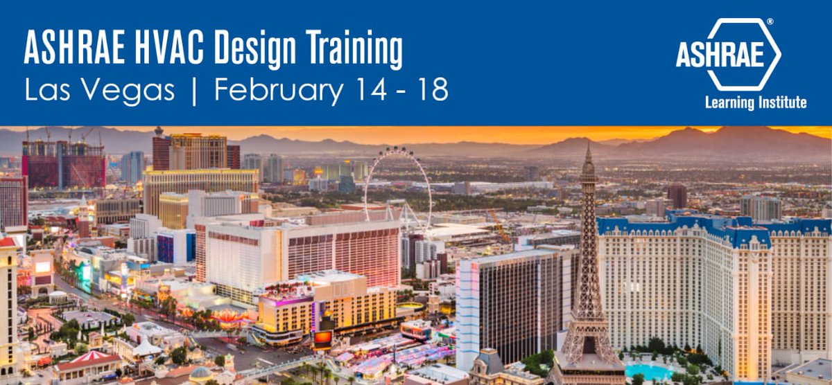 ASHRAECHANDIGA2's tweet photo. Get years of experience and knowledge in one packed event. HVAC Design Training is coming to Las Vegas this February, and we think you’d LOVE it. 

Level I – Feb. 14 – 16 and 
Level II – Feb 17 – 18.
Claim your spot! https://t.co/Ls6oYWcSwS https://t.co/ICteiquSaz

@ashraenews https://t.co/ll7bK2WHcR